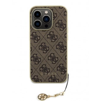 Guess 4G Charm Zadní Kryt pro iPhone 15 Pro Brown