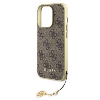 Guess 4G Charm Zadní Kryt pro iPhone 15 Pro Brown