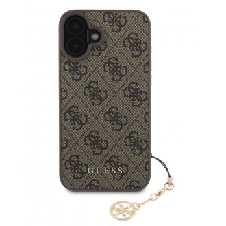 Guess 4G Charm Zadní Kryt pro iPhone 16 Tone on Tone Brown