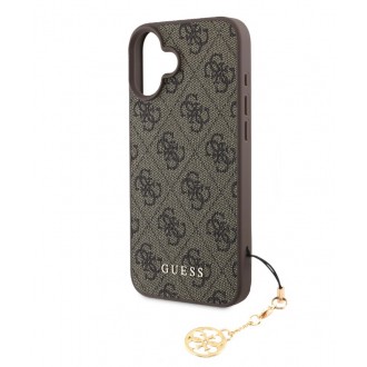 Guess 4G Charm Zadní Kryt pro iPhone 16 Tone on Tone Brown