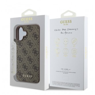 Guess 4G Charm Zadní Kryt pro iPhone 16 Tone on Tone Brown