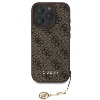 Guess 4G Charm Zadní Kryt pro iPhone 16 Pro Tone on Tone Brown