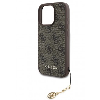 Guess 4G Charm Zadní Kryt pro iPhone 16 Pro Tone on Tone Brown