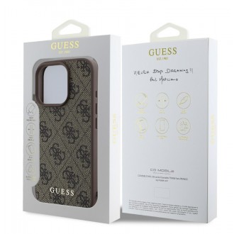 Guess 4G Charm Zadní Kryt pro iPhone 16 Pro Tone on Tone Brown