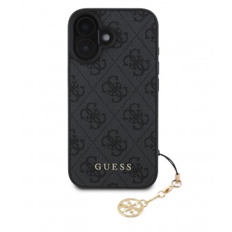Guess 4G Charm Zadní Kryt pro iPhone 16 Tone on Tone Grey