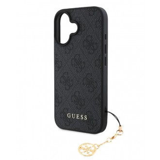 Guess 4G Charm Zadní Kryt pro iPhone 16 Tone on Tone Grey