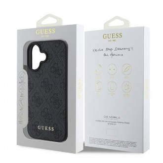 Guess 4G Charm Zadní Kryt pro iPhone 16 Tone on Tone Grey