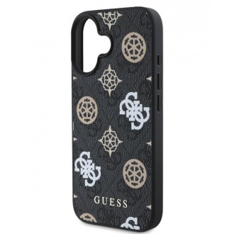 Guess PU 4G Peony MagSafe Zadní Kryt pro iPhone 16 Black