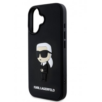 Karl Lagerfeld 3D Rubber Ikonik Zadní Kryt pro iPhone 16 Black