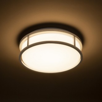 Rendl - GRANDE LED 25 stropní opálové sklo/černá 230V LED 12W IP44 3000K Barva/Materiál: opálové sklo, černá