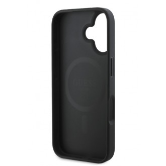 Guess PU 4G Small Metal Logo MagSafe Zadní Kryt pro iPhone 16 Grey