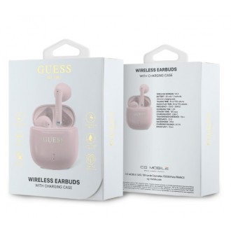 Guess Printed Classic Logo TWS Bezdrátová Sluchátka Pink