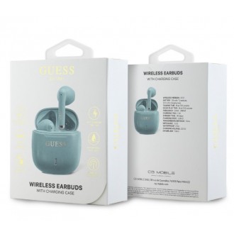 Guess Printed Classic Logo TWS Bezdrátová Sluchátka Turquoise