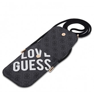 Guess PU 4G Big Love Logo Taška na Telefon Black