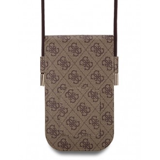 Guess PU 4G Big Love Logo Taška na Telefon Brown