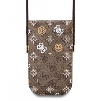 Guess PU 4G Peony Multicolor Taška na Telefon Brown