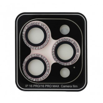 Guess Fixed Glliter Ochrana Čoček pro iPhone 16 Pro/16 Pro Max Pink