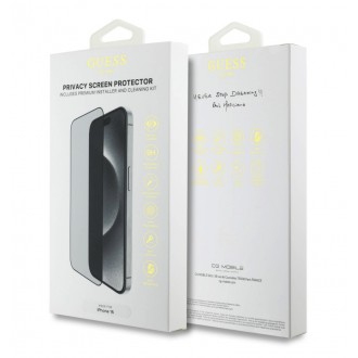 Guess Tvrzené Sklo 2.5D PRIVACY pro iPhone 16 Black
