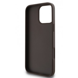 Guess PU 4G Metal Logo Zadní Kryt pro iPhone 16 Pro Max Brown