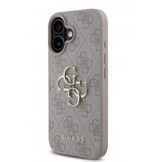 Guess PU 4G Metal Logo Zadní Kryt pro iPhone 16 Plus Pink