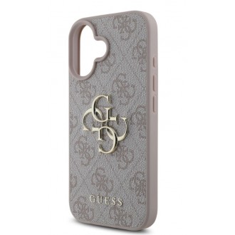 Guess PU 4G Metal Logo Zadní Kryt pro iPhone 16 Plus Pink
