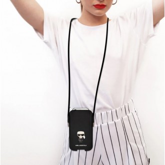 Karl Lagerfeld Saffiano Metal Logo PU Pouch S/M Black
