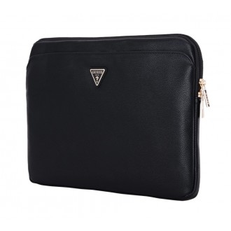 Guess PU Grained Triangle Logo Obal pro Notebook 14" - černá