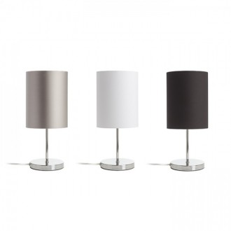 Rendl - RON 15/20 stínidlo Polycotton černá/bílé PVC max. 28W Barva/Materiál: Monaco holubí šeď, stříbrné PVC