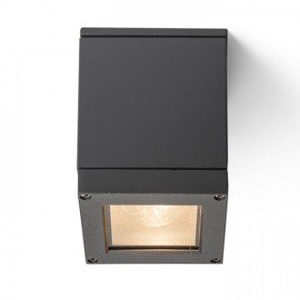 Rendl - QUADRA M stropní antracitová 230V LED E27 8W IP54 Barva: Šedá