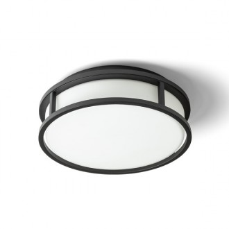 Rendl - GRANDE LED 25 stropní opálové sklo/černá 230V LED 12W IP44 3000K Barva/Materiál: opálové sklo, černá