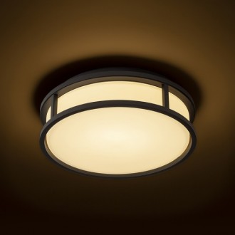 Rendl - GRANDE LED 25 stropní opálové sklo/černá 230V LED 12W IP44 3000K Barva/Materiál: opálové sklo, černá