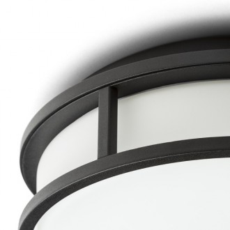 Rendl - GRANDE LED 25 stropní opálové sklo/černá 230V LED 12W IP44 3000K Barva/Materiál: opálové sklo, černá