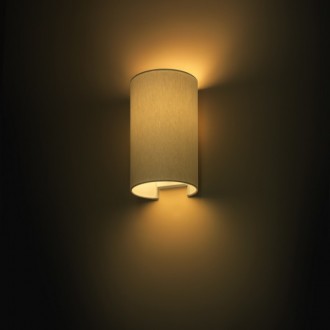 Rendl - RON W 15/25 nástěnná Monaco holubí šeď/stříbrné PVC 230V LED E27 15W Barva: černá/bílé PVC