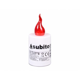 Lampička hřbitovní SUBITO S1 30denní blikající d5x11cm - červený plamínek