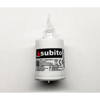Lampička hřbitovní SUBITO S1 30denní blikající d5x11cm - bíly plamínek