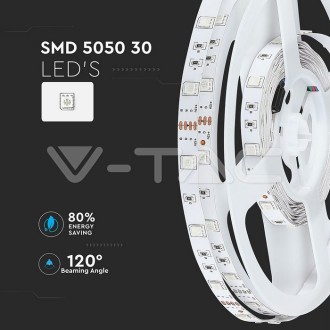 V-TAC LED pásek RGB-4,8W-12V-SMD 5050-VT-5050-IP20 VT-5050
