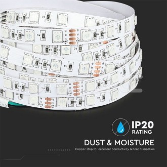 V-TAC LED pásek 9W-24V-SMD5050-VT-5050-IP20 barevná teplota (К): teplá bílá / 3000K VT-5050