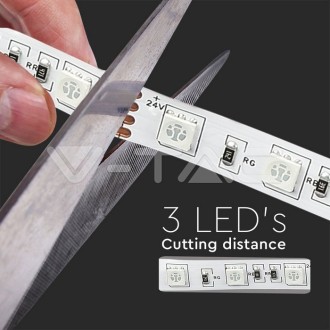 V-TAC LED pásek 9W-24V-SMD5050-VT-5050-IP20 barevná teplota (К): teplá bílá / 3000K VT-5050