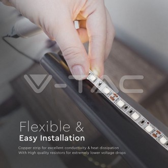 V-TAC LED pásek 9W 12V SMD 5050, VT-5050 IP20 barevná teplota (К): studená bílá / 6400K VT-5050