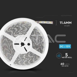 V-TAC LED pásek 10,8W-12V-SMD 5050-5m-VT-5050-IP65 barevná teplota (К): studená bílá / 6400K VT-5050