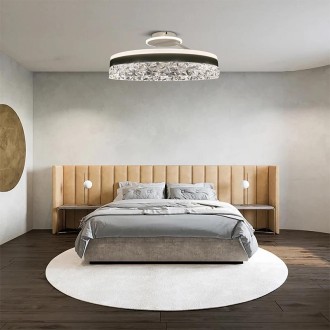 NEDES LED luxusní stropní křišťálové svítidlo s dálkovým ovladačem 86W - TA1306/W