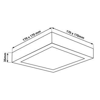 T-led - PS12 LED panel 12W přisazený čtverec 166x166mm Varianta: Teplá bílá