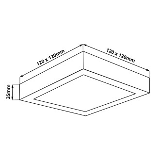T-led - PS6 LED panel 6W přisazený čtverec 115x115mm Varianta: Teplá bílá