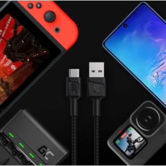 GreenCell Green Cell KABGC25 PowerStream USB-A - USB-C 30 cm USB kabel černý