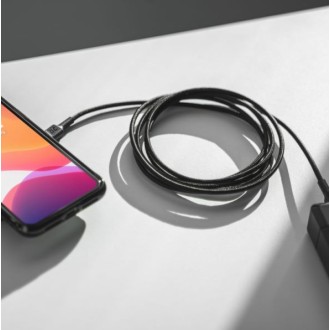 GreenCell USB kabel Green Cell typu C 1,2 m, černý, rychlé nabíjení Power Delivery (60W), Ultra Charge, QC 3.0