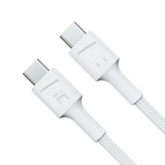 GreenCell USB kabel Green Cell typu C 1,2 m, bílý, rychlé nabíjení Power Delivery (60W), Ultra Charge, QC 3.0