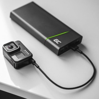 GreenCell USB kabel Green Cell typu A na C, 1,2 m, černý, rychlé nabíjení Power Delivery (60W), QC 3.0