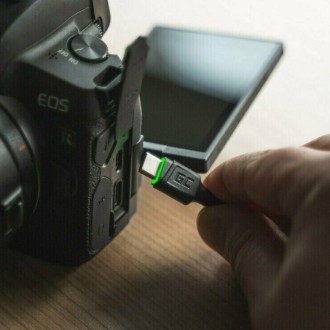 GreenCell USB kabel Green Cell KABGC13 USB-A - USB-C 2m, černý, zelené podsvícení