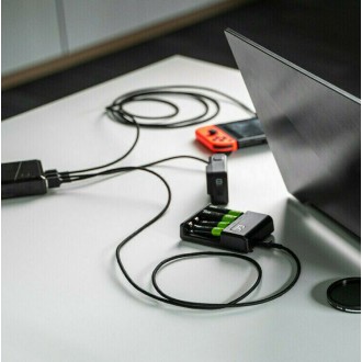 GreenCell USB kabel Green Cell KABGC13 USB-A - USB-C 2m, černý, zelené podsvícení