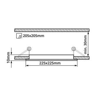 T-led - SN18 LED panel 18W čtverec 225x225mm Varianta: Teplá bílá